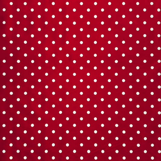 Printed Poly Cotton Spotty Red - Ragland Fabrics