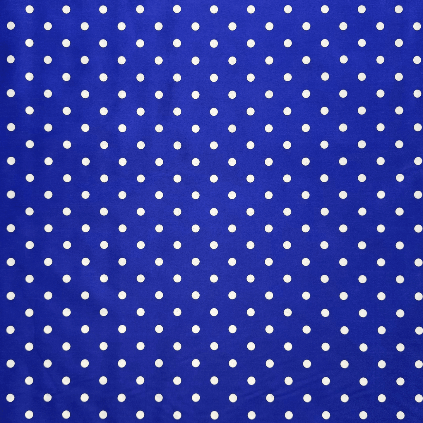 Printed Poly Cotton Spotty Royal - Ragland Fabrics