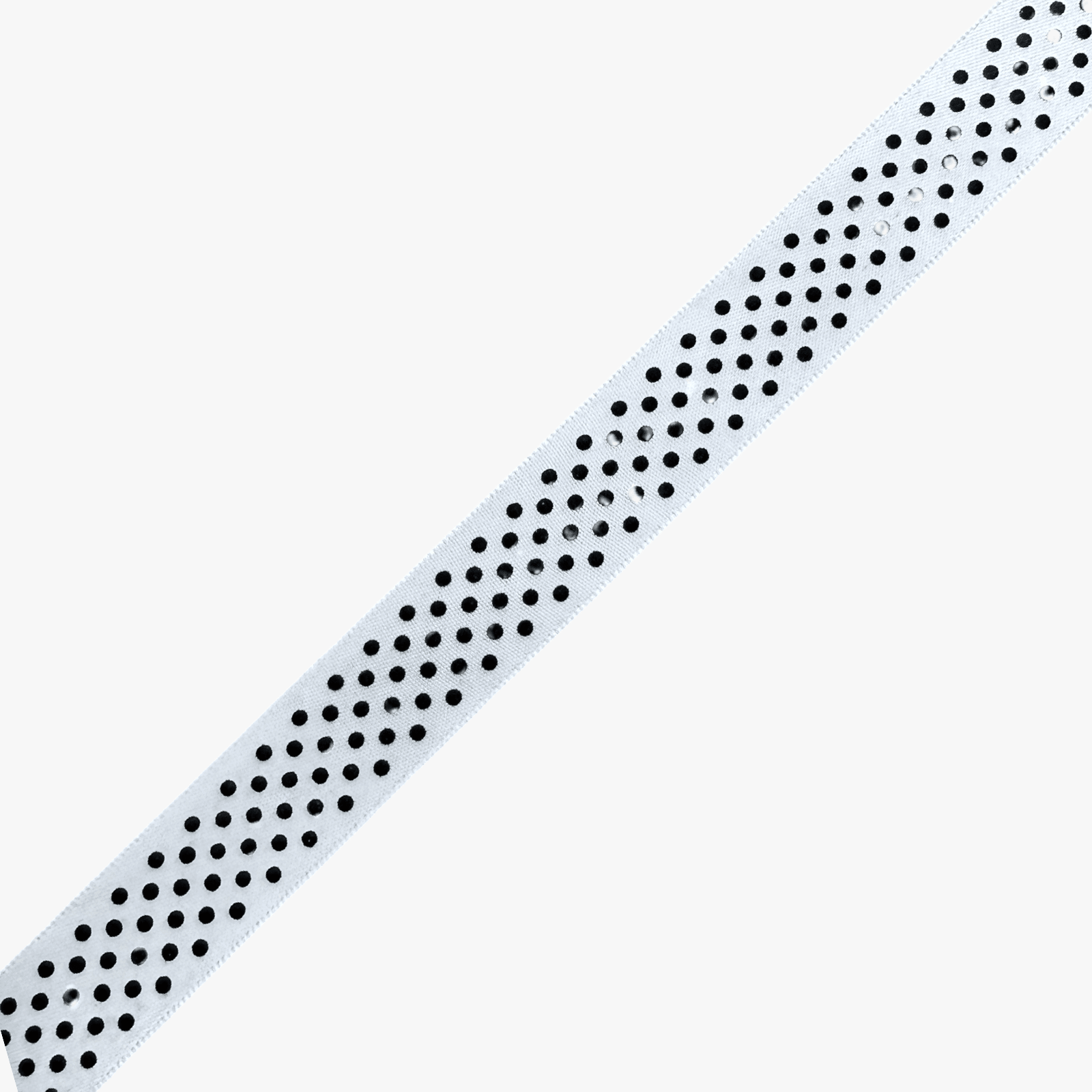 Printed Satin Ribbon White w/ Black Dots - 6 Sizes CLOSEOUT - Ragland Fabrics