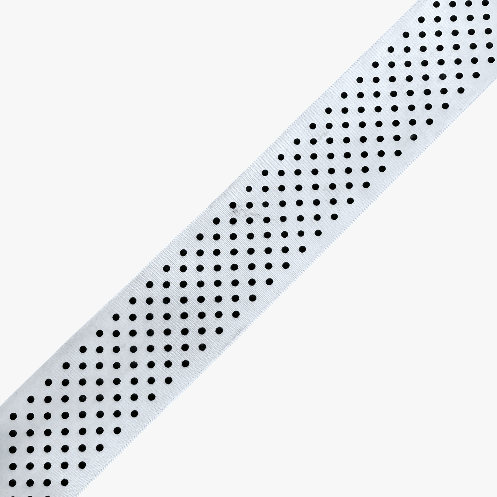 Printed Satin Ribbon White w/ Black Dots - 6 Sizes CLOSEOUT - Ragland Fabrics