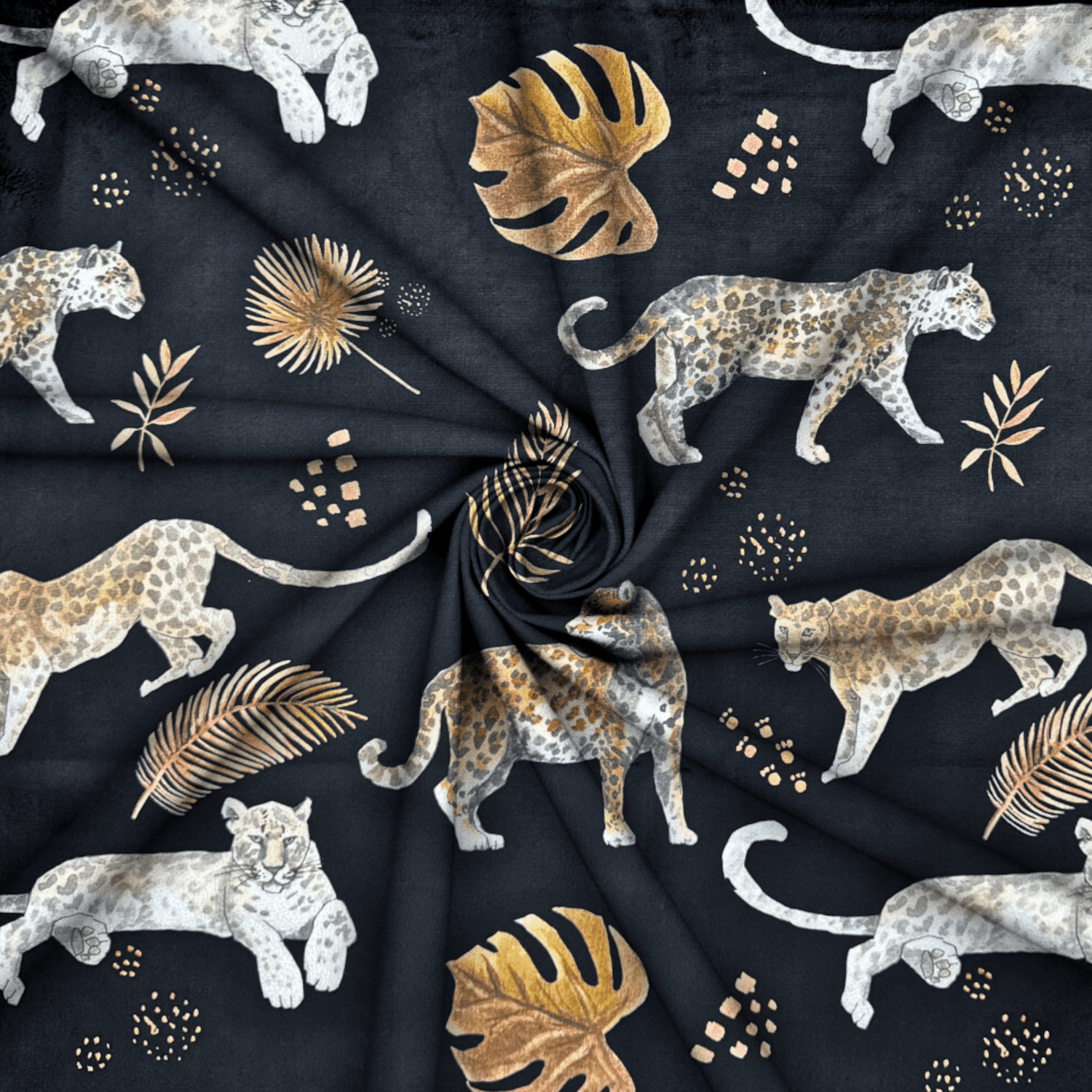 Printed Velvet Leopard Leaf - Ragland Fabrics