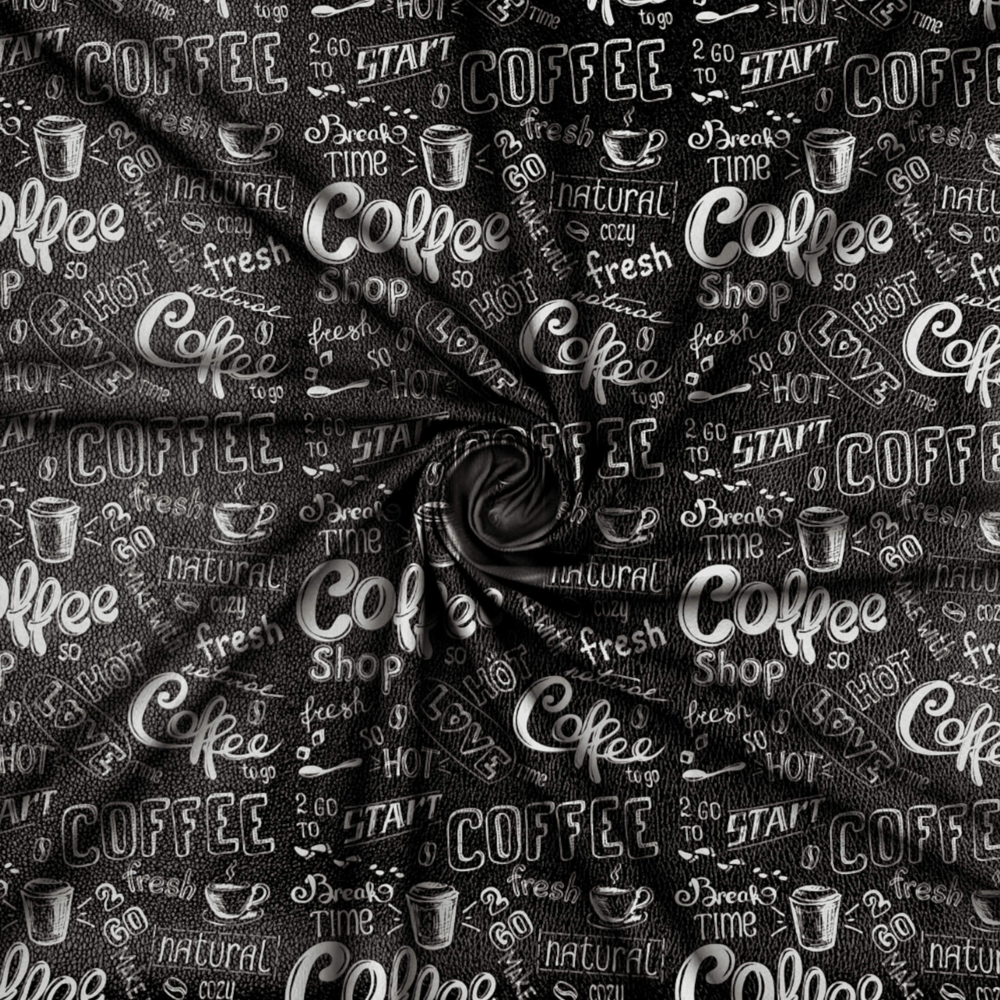 Printed Vinyl Black Coffee - Ragland Fabrics