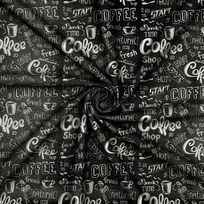 Printed Vinyl Black Coffee - Ragland Fabrics