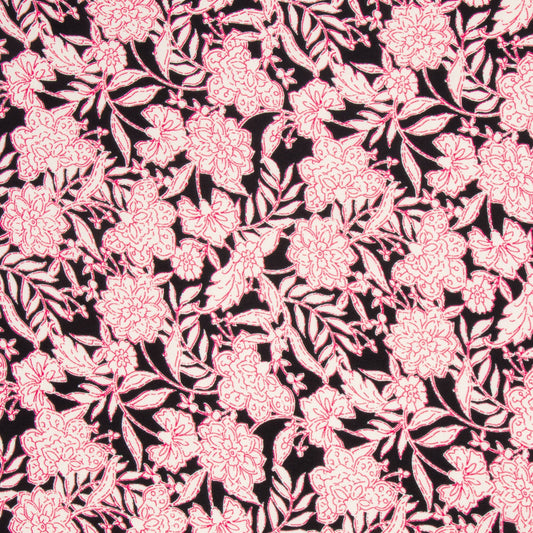Dty Printed Dbl Brushed Pink Floral - Ragland Fabrics