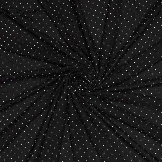 Printed Georgette Black / White Dot - Ragland Fabrics