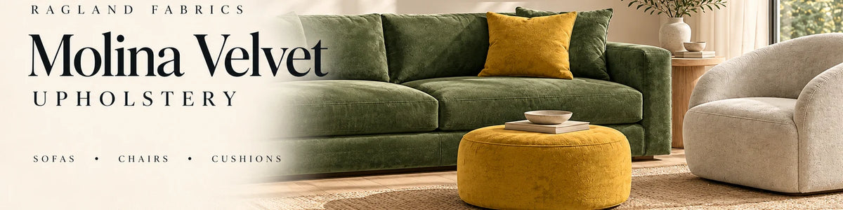 Ragland Fabrics molina velvet upholstery inspiration banner