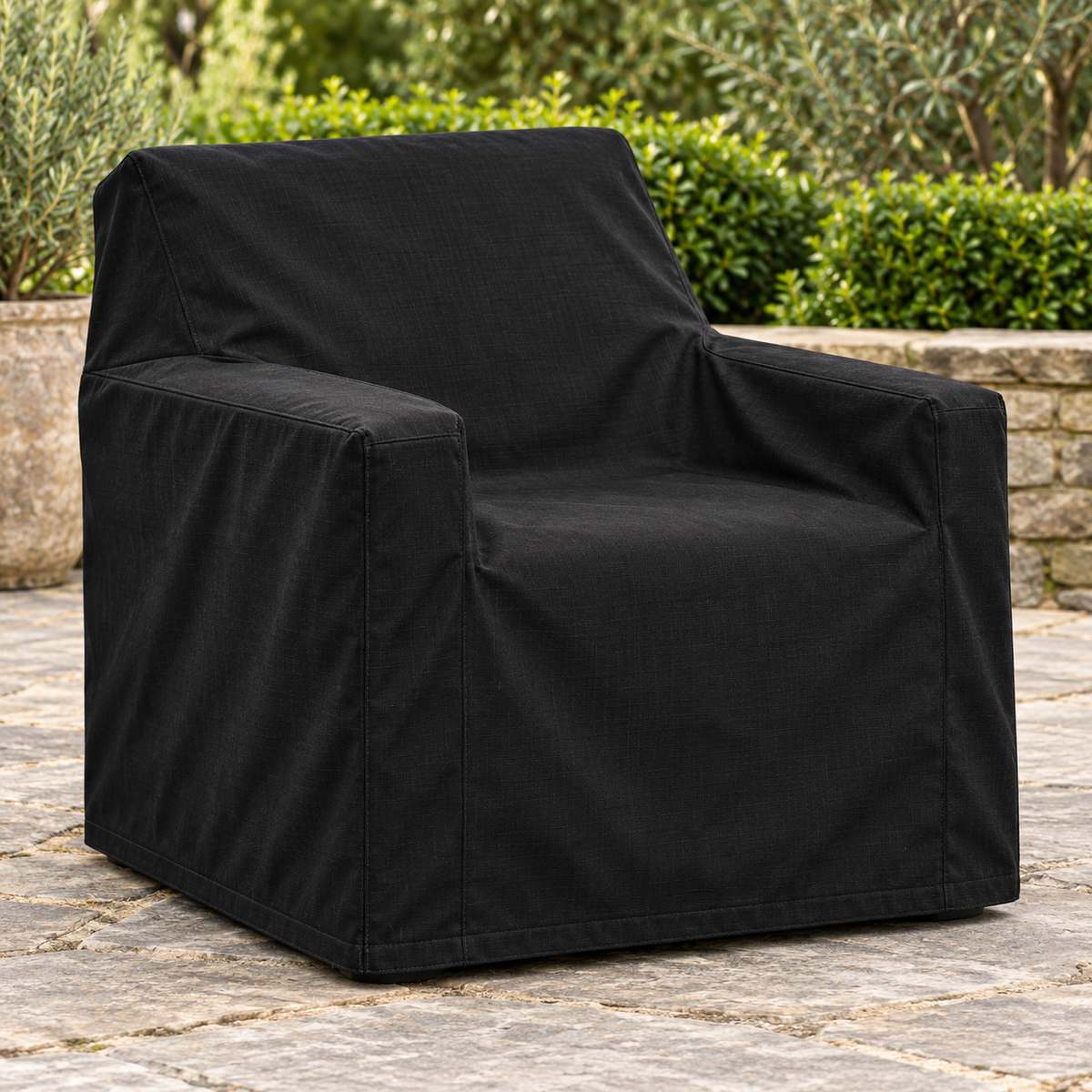 Black ripstop canvas practical use inspiration: fitted patio chair cover