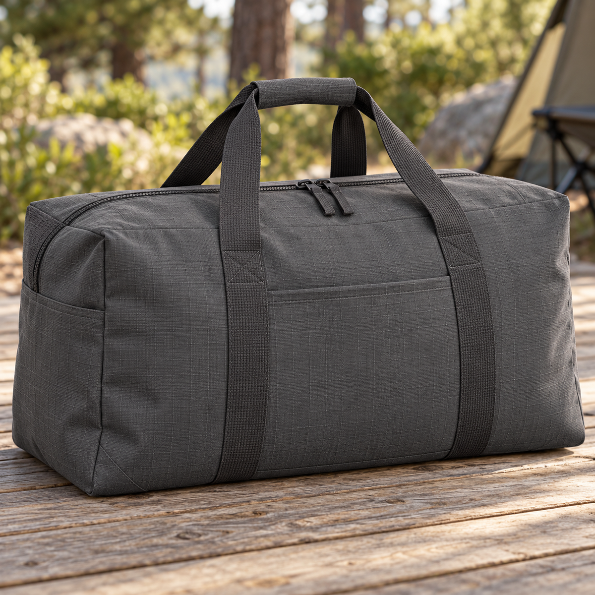Charcoal ripstop canvas practical use inspiration: camping gear bag
