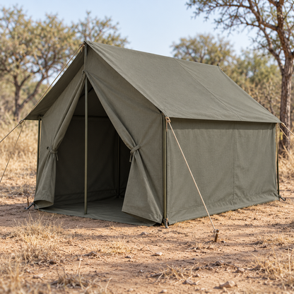 Olive ripstop canvas practical use inspiration: safari tent