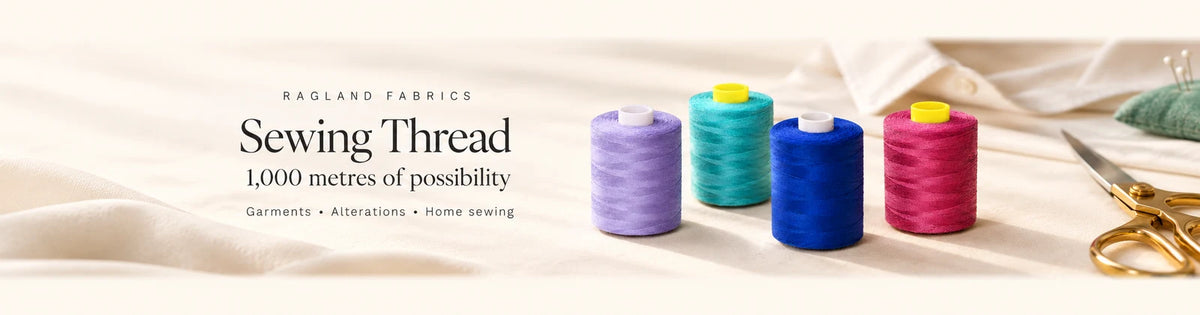 Colourful 1,000-metre sewing thread reels for garments, alterations and home sewing