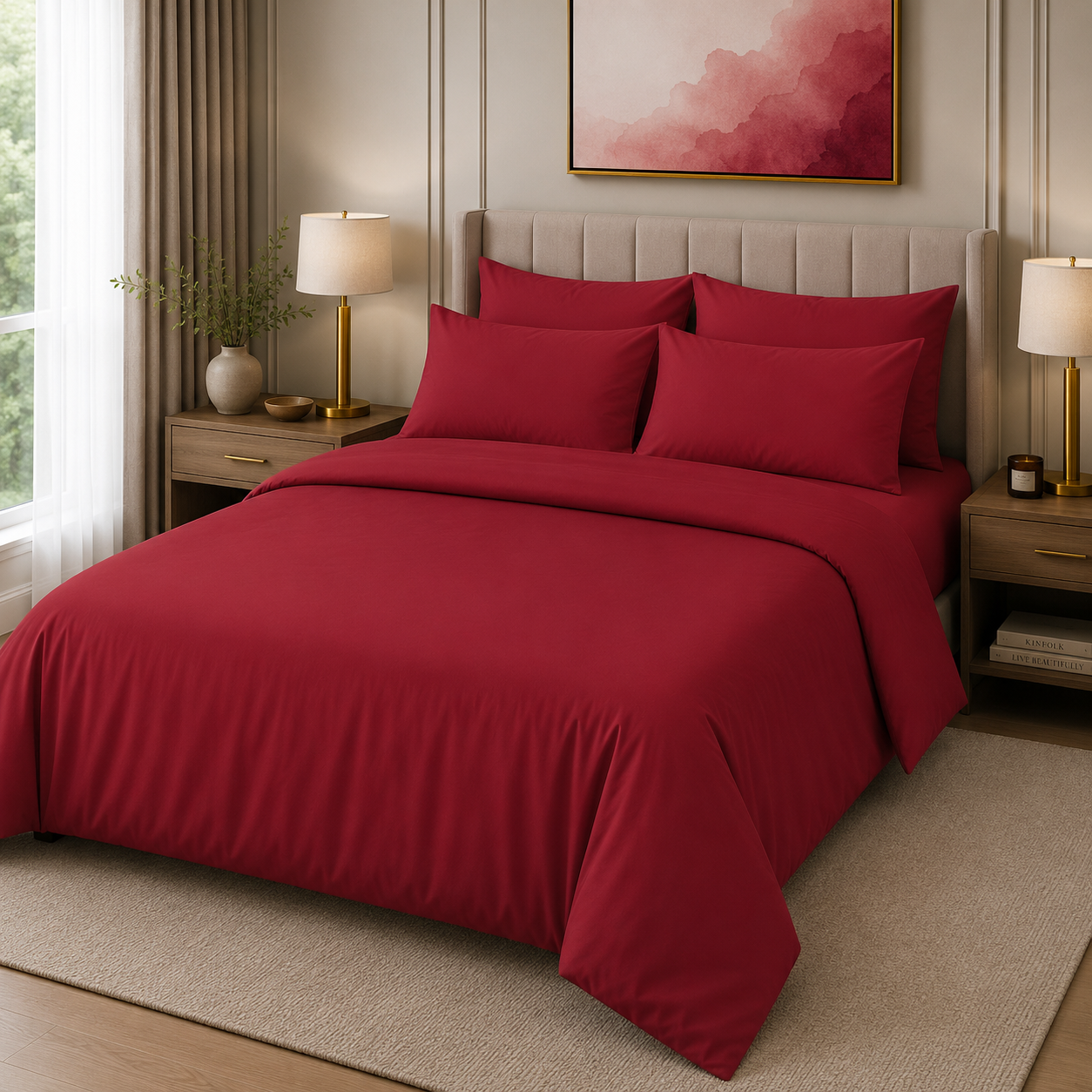 Sheeting Poly Cotton Red