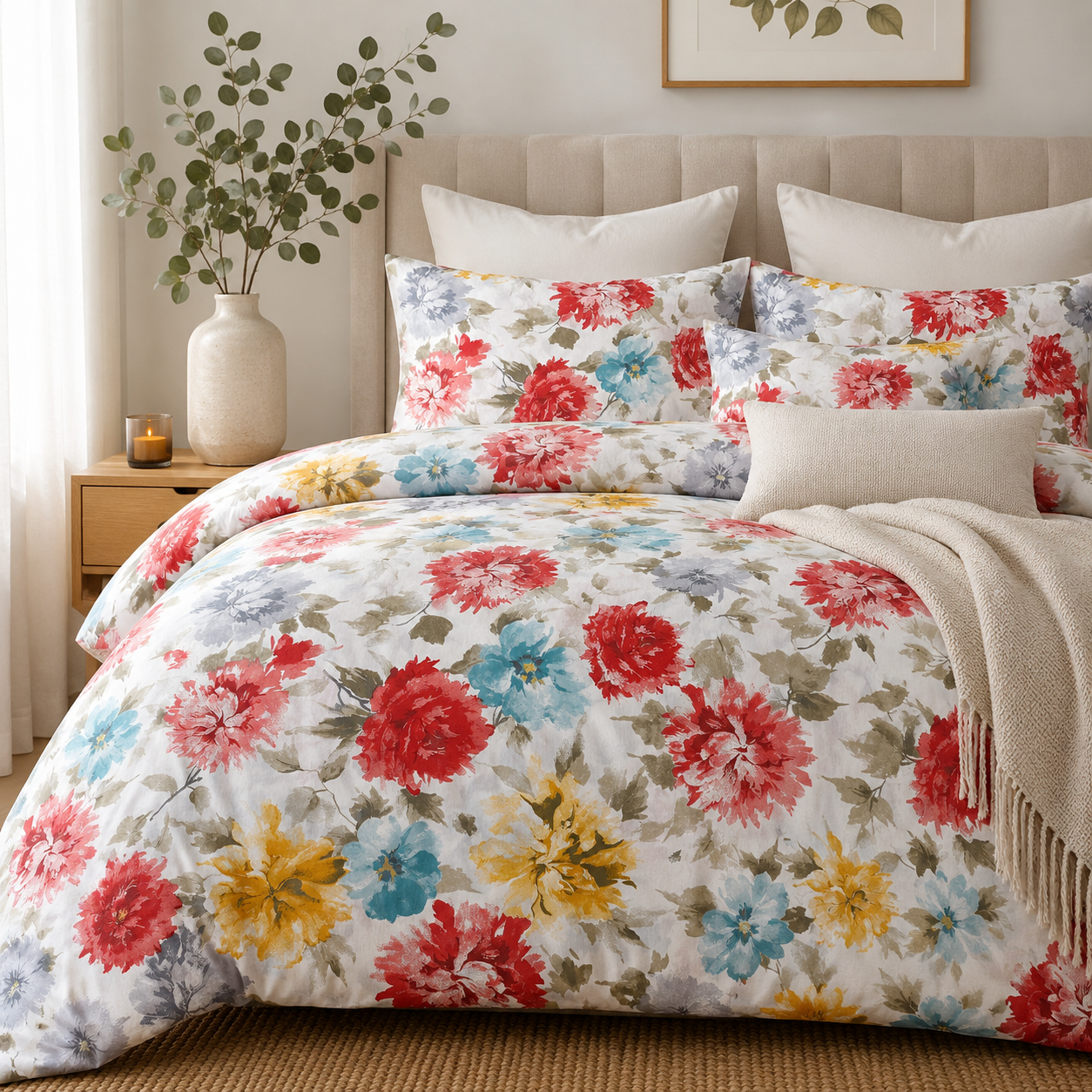Sheeting 100% Cotton Percale 240cm Floralis Multi