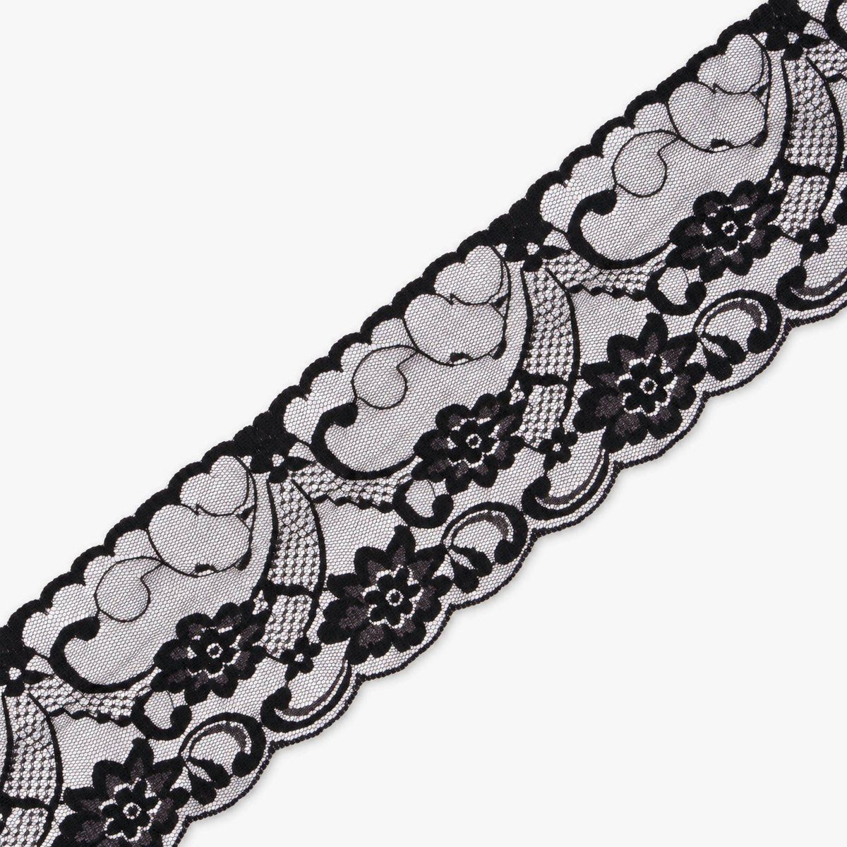 Lace Nylon #Y100A | Black Lace - refined diagonal product view