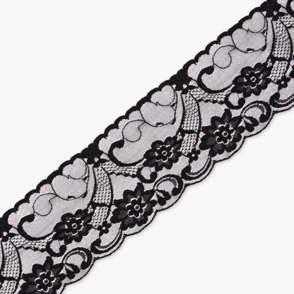 Lace Nylon #Y100A | Black Lace - refined diagonal product view