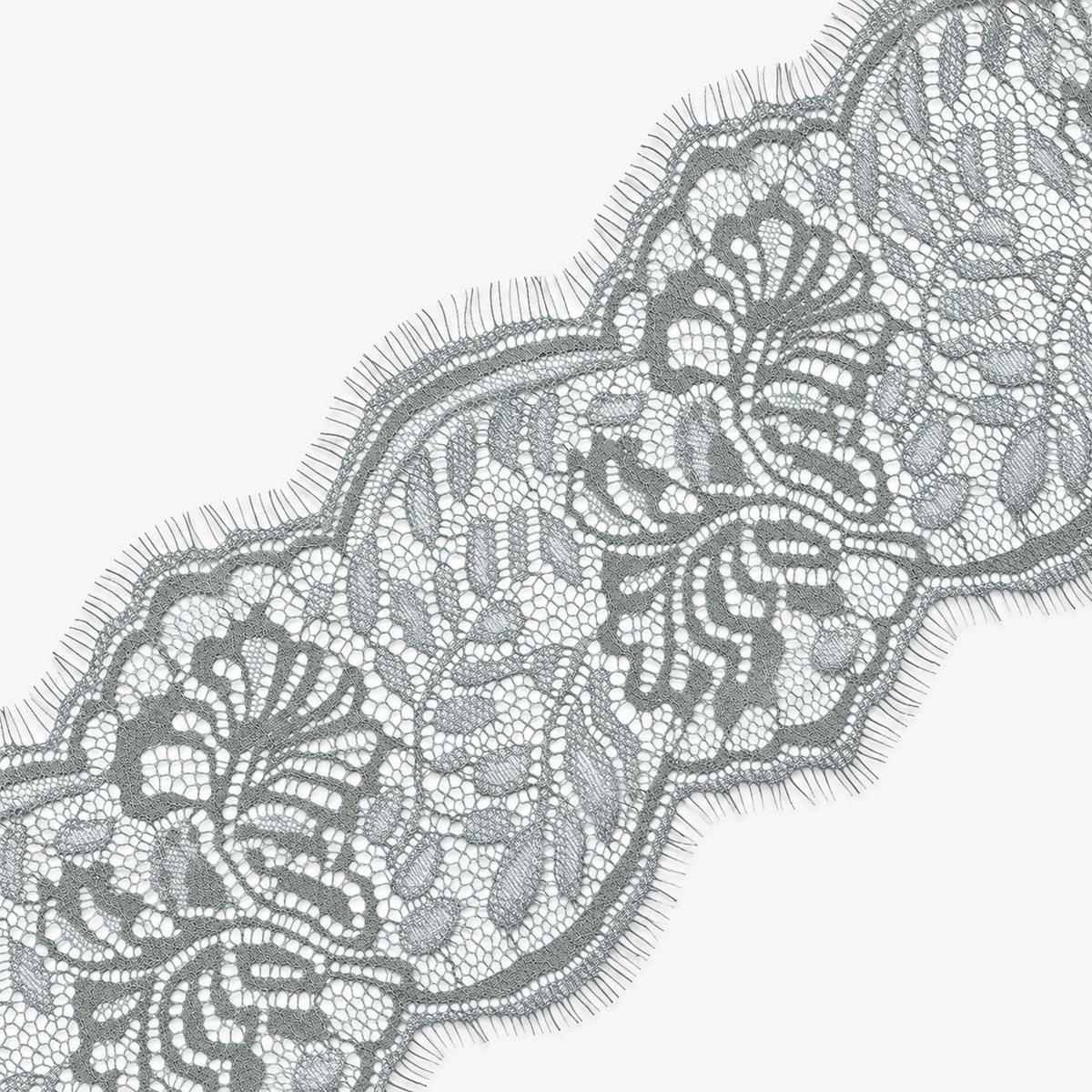 Nylon Lace 15cm wide Grey (3met) - refined diagonal product view