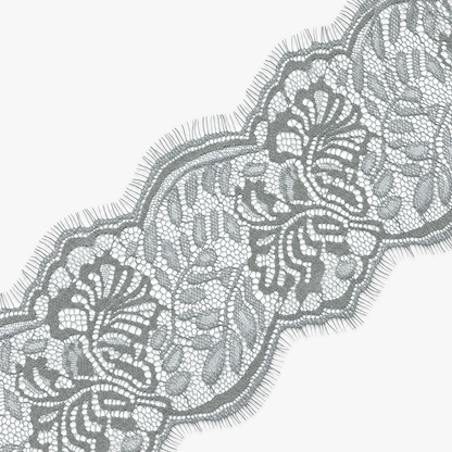 Nylon Lace 15cm wide Grey (3met) - refined diagonal product view