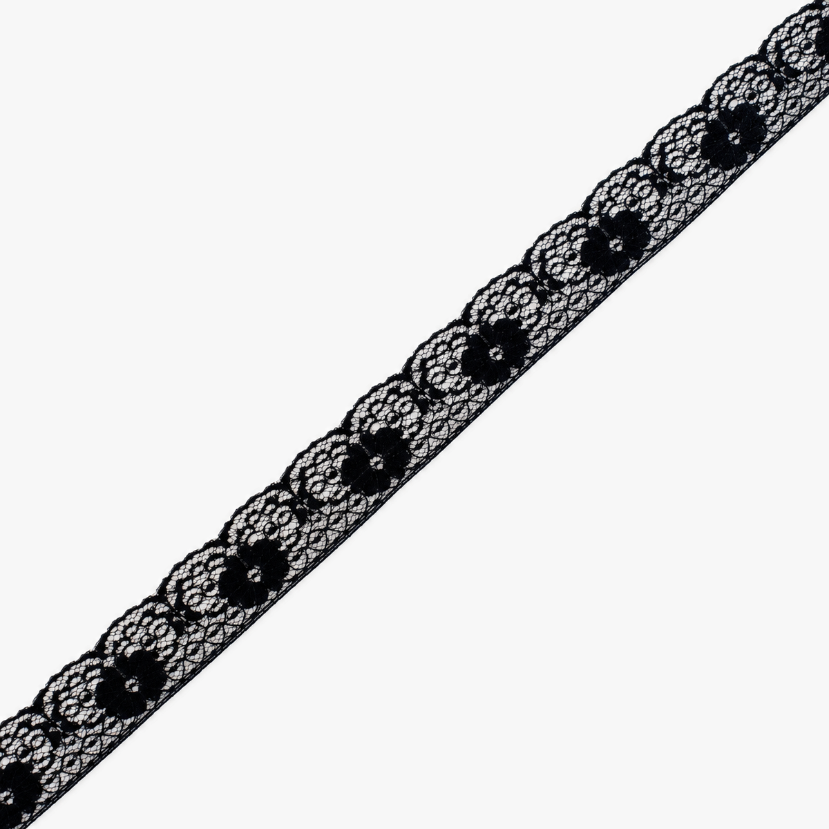 Nylon Lace #496 | Black - refined diagonal product view