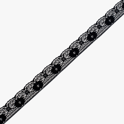 Nylon Lace #496 | Black - refined diagonal product view