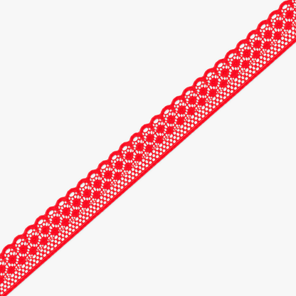 Nylon Lace #1268 | Red - refined diagonal product view