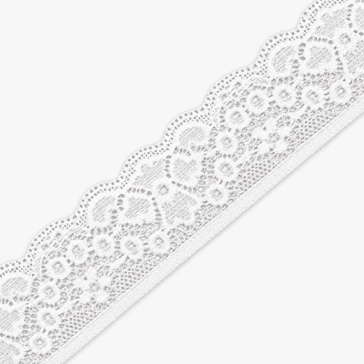 Nylon Lace #TBD White Intricate 35mm - refined diagonal product view