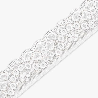 Nylon Lace #TBD White Intricate 35mm - refined diagonal product view
