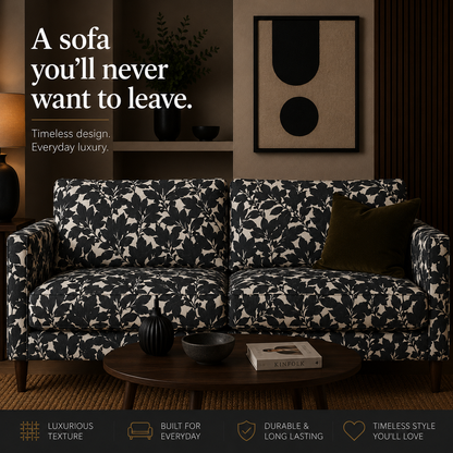 Babylon Eden Night Flower Black Linen Look