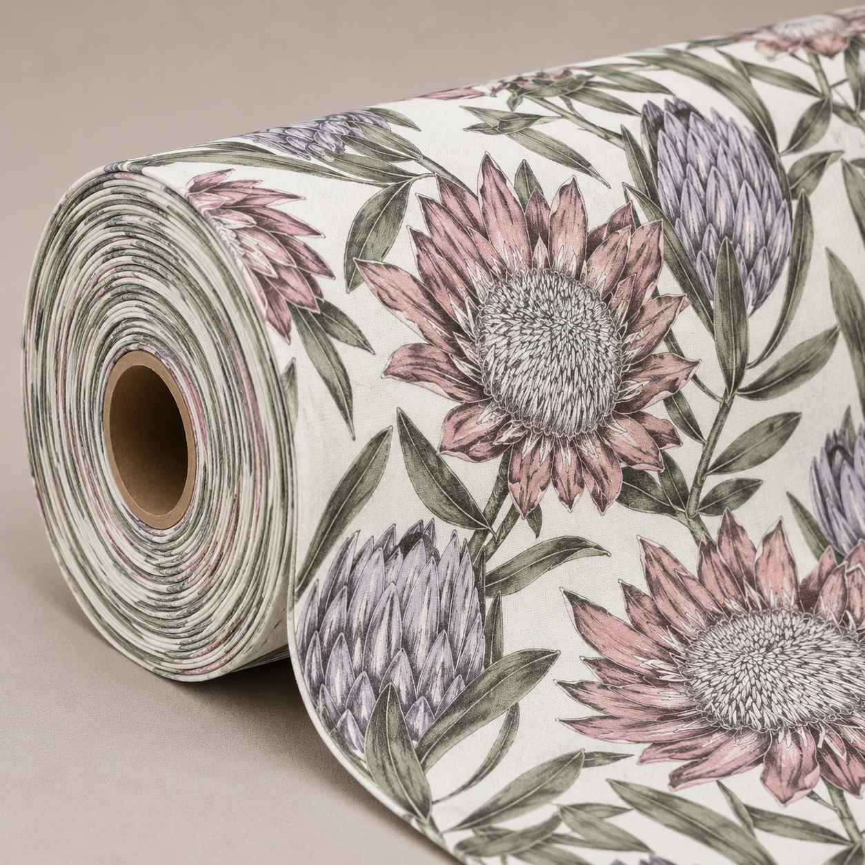Printed Velvet Pastel Protea