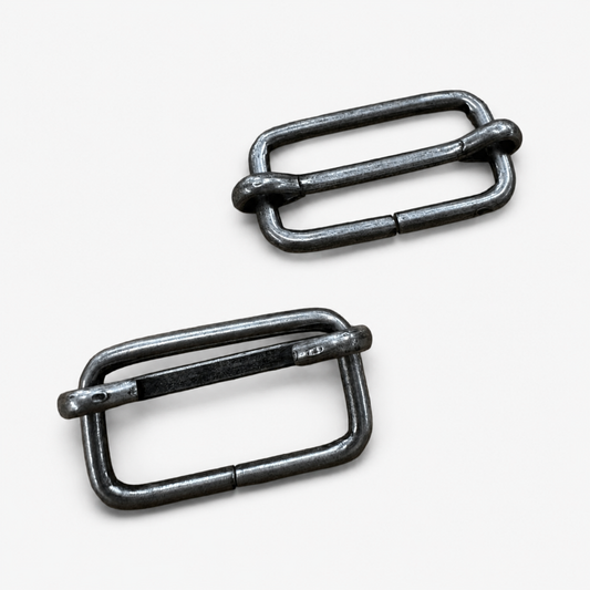 Metal Slider/Adjuster 25mm Old Silver