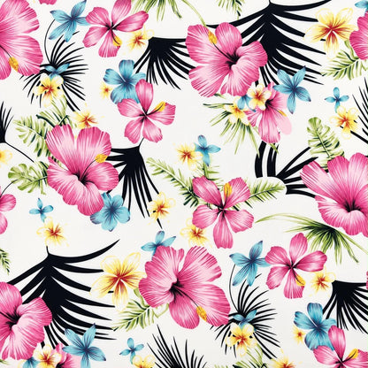 Printed Chiffon White Tropic Pink