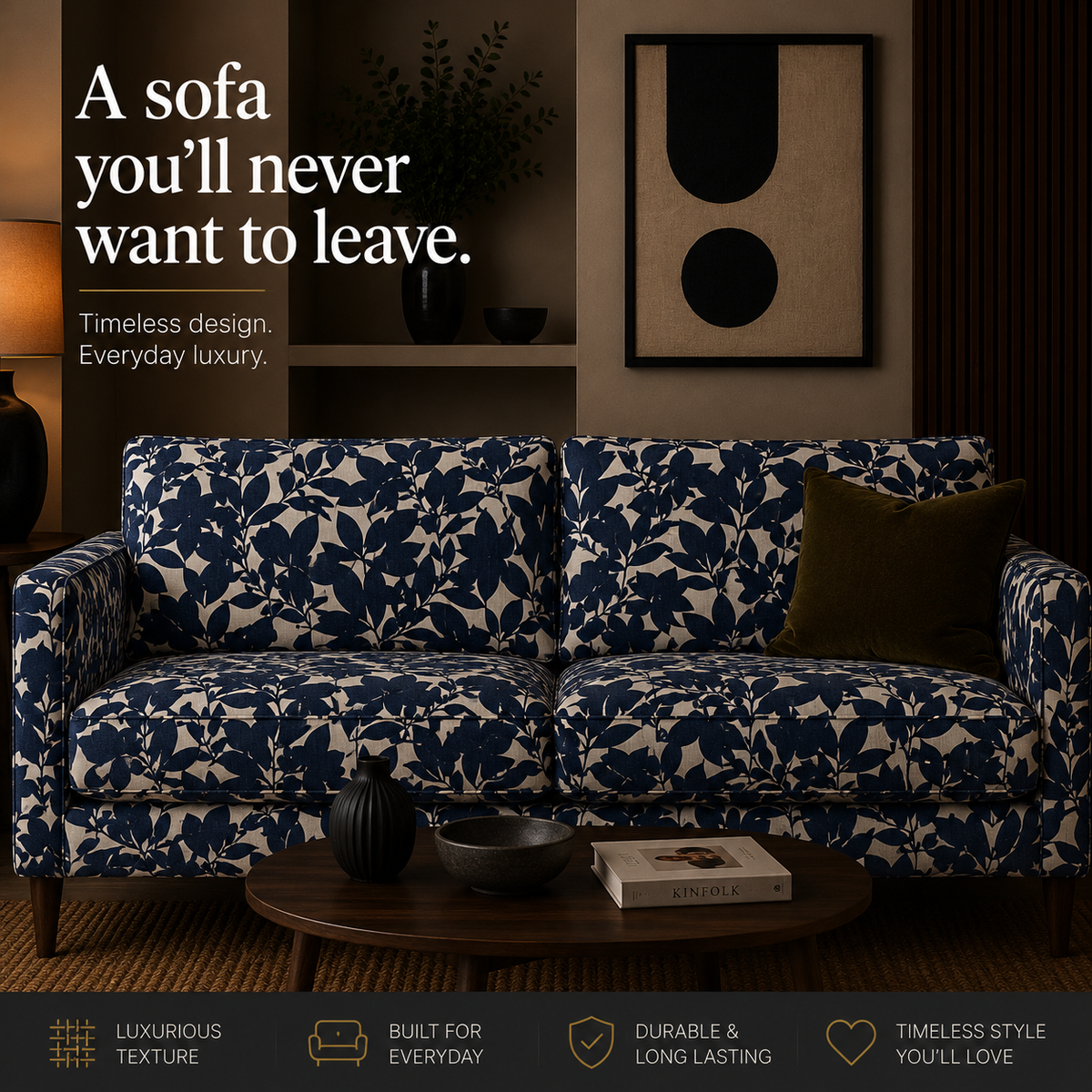 Babylon Eden Night Flower Midnight Linen Look