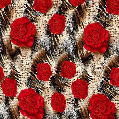 Printed Chiffon Featherrose