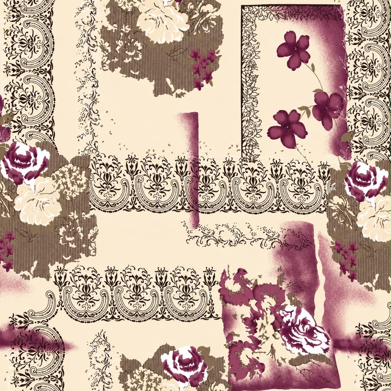Printed Chiffon Flower De Lis
