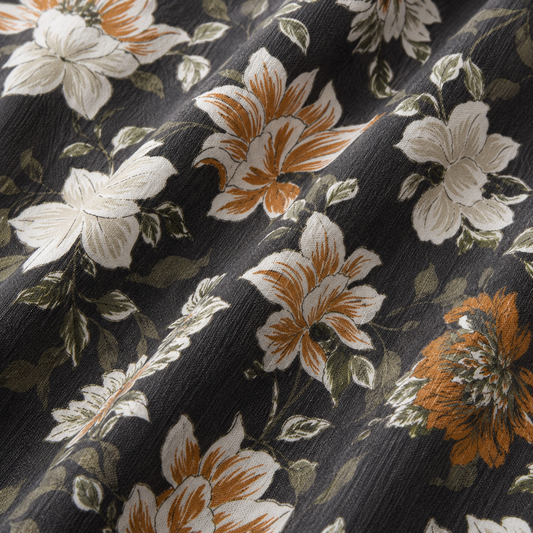 Printed Chiffon Floral Mustard