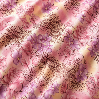 Printed Chiffon Cluster Violets