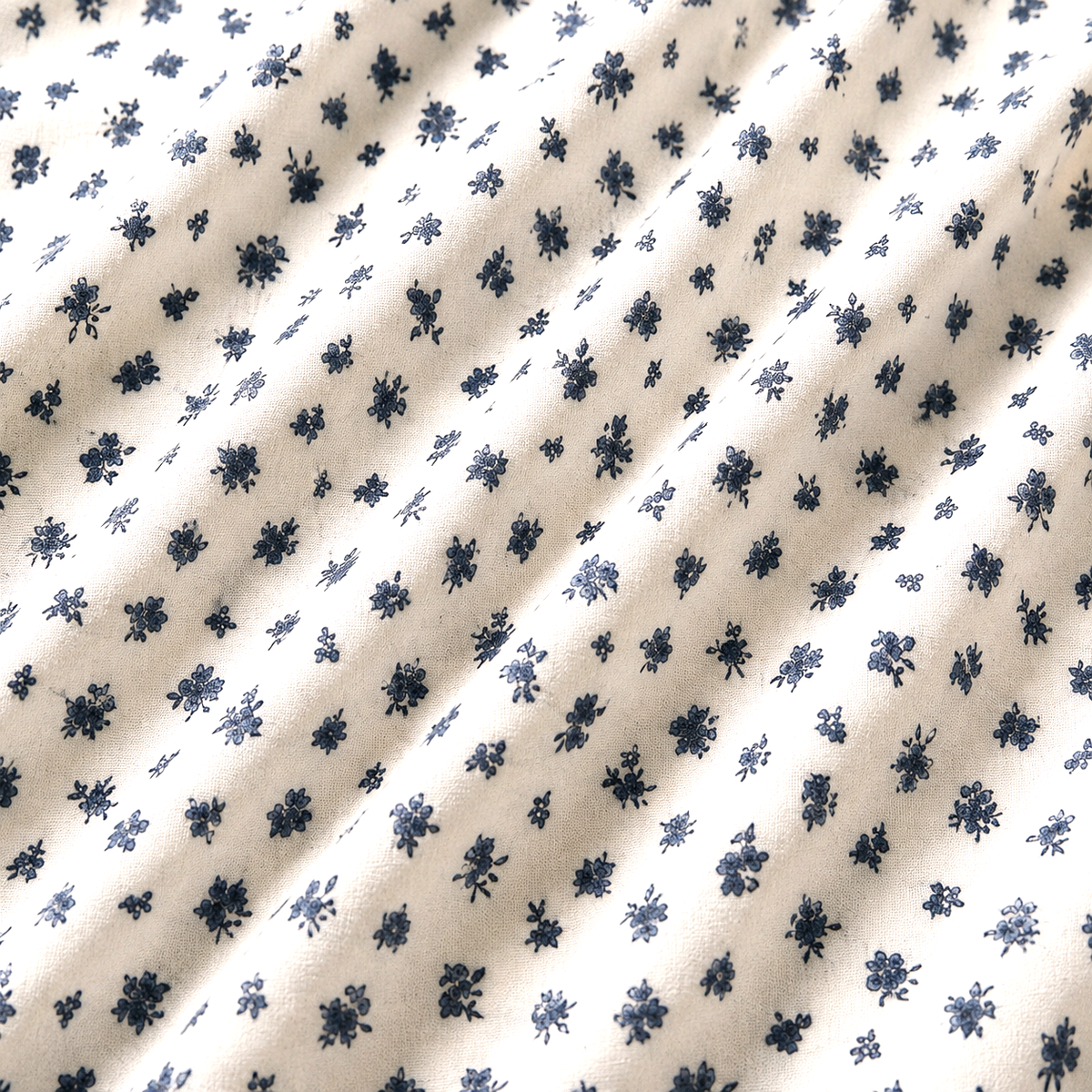 Designer Dress White Ditsy Print