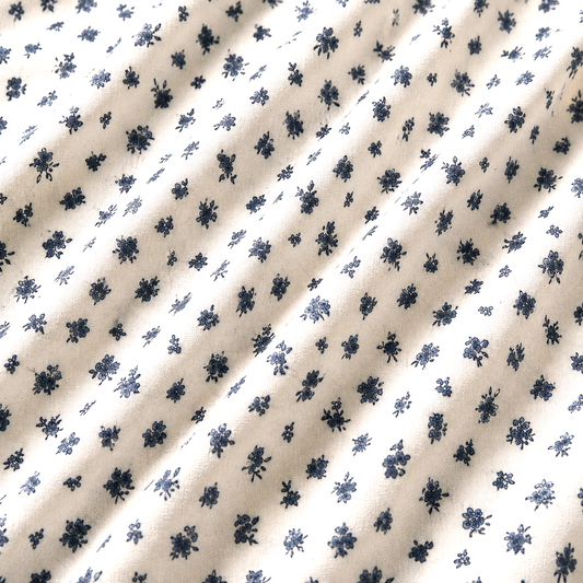 Designer Dress White Ditsy Print