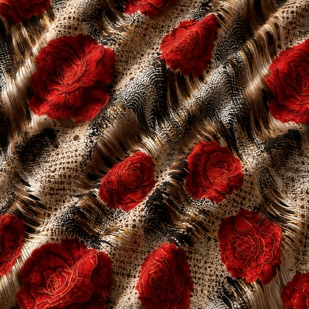 Printed Chiffon Featherrose