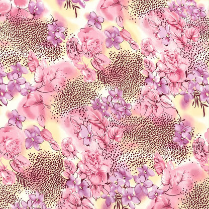 Printed Chiffon Cluster Violets