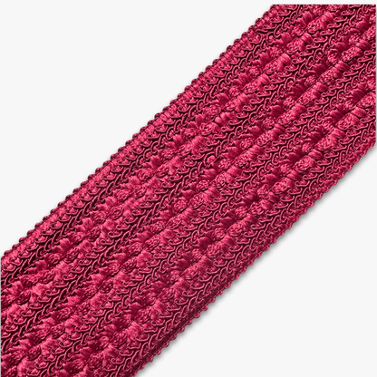 Ruched Elastic Lace Maroon | 70mm - Ragland Fabrics