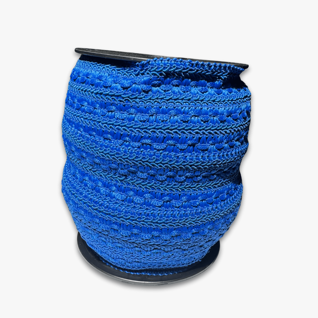 Ruched Elastic Lace Royal | 70mm - Ragland Fabrics