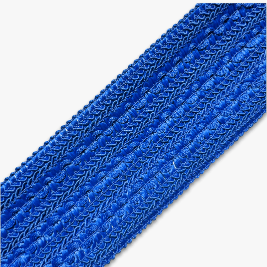 Ruched Elastic Lace Royal | 70mm - Ragland Fabrics