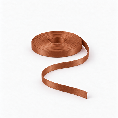 Satin Ribbon 8mm Chocolate B59 warm brown roll - Ragland Fabrics