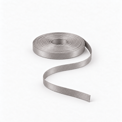 Satin Ribbon 8mm Light Grey #3107 roll - Ragland Fabrics