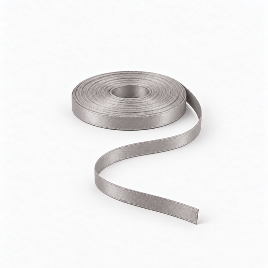 Satin Ribbon 8mm Light Grey #3107 roll - Ragland Fabrics