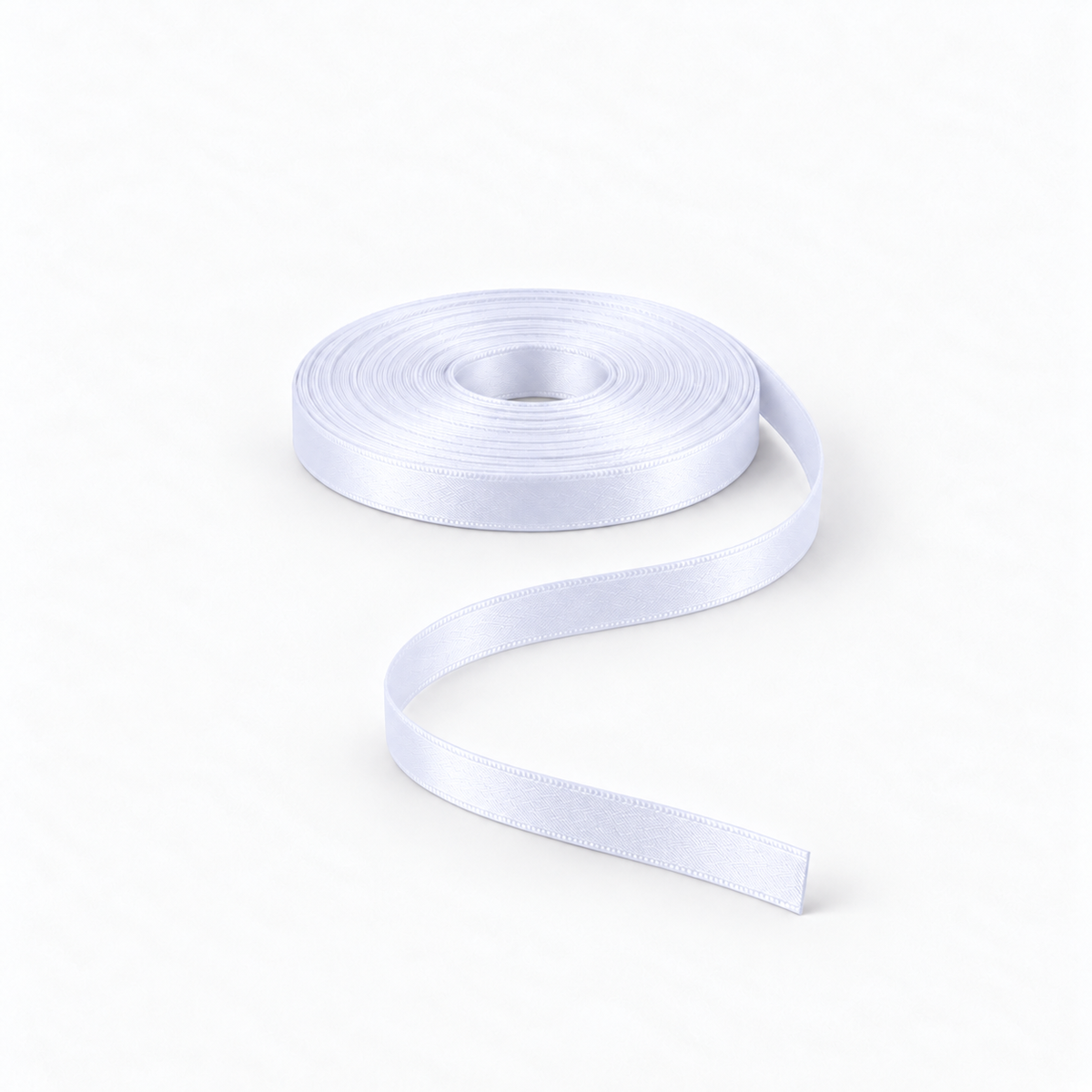 Satin Ribbon 8mm White #01 – Ragland Fabrics