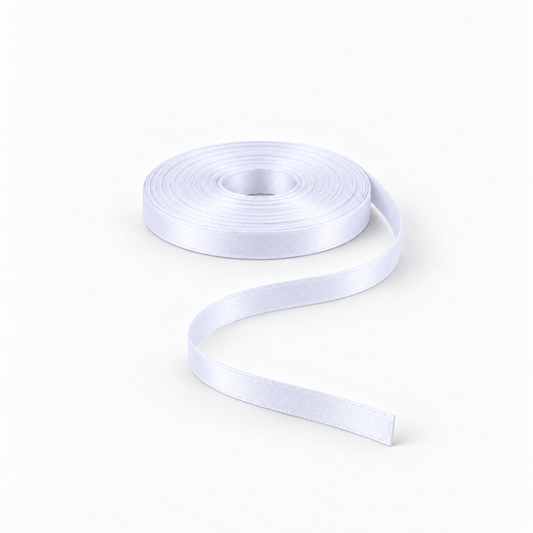 Satin Ribbon 8mm White #01 – Ragland Fabrics