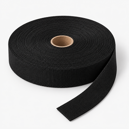 black 38mm seatbelt webbing roll