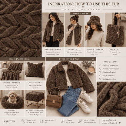Chain Link Luxury Fur - Chocolate - Ragland Fabrics