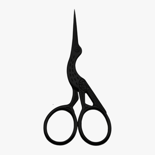 Stork Embroidery Scissors Black - Ragland Fabrics