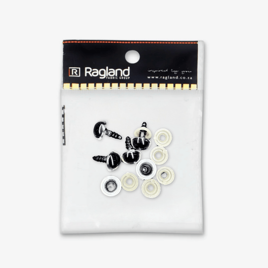 Teddy Eyes Clear 10mm (3 Pairs) - Ragland Fabrics